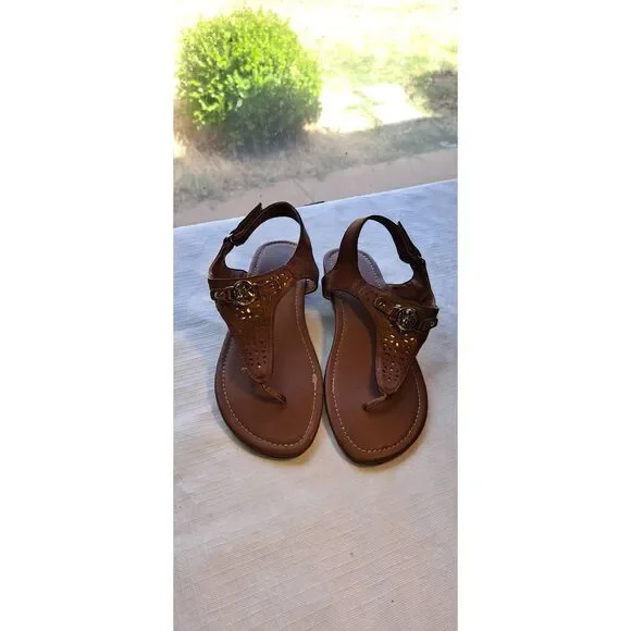 Michael Kors Big Girl Size 3 Brown "Campbell" Sandals - Picture 1 of 5
